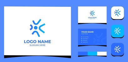 Template Logo Creative Abstract Technology and Human concept. Creative Template with color pallet, visual branding, business card and icon. vector