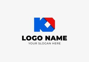 logo letter initial K and O folded. Arsitecture, contractor, building, real estate logo design. Editable color vector