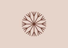 Logo mandala dandelion flower. Aesthetic and feminine, simple line and luxury modern. editable color. vector