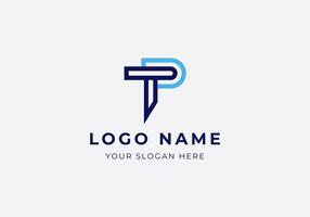 Logo letter TP. custom typography monogram bold logo design. Editable color vector