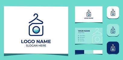 Template Logo Creative Washing Machine Illustration of laundry. Creative Template with color pallet, visual branding, business card and icon. vector