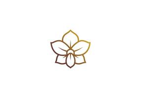 Logo line Orchid elegant gold color, Minimalist, Modern, Logo Line, editable color vector