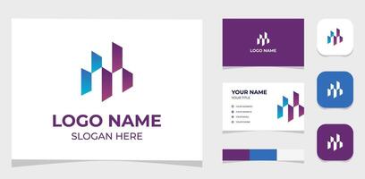 Template Logo Creative and Minimalist Buildings or architecture. Creative Template with color pallet, visual branding, business card and icon. vector