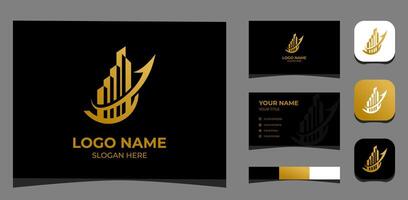 Template Logo Creative Real estate, Building, architecture, contractor, luxury concept. Creative Template with color pallet, visual branding, business card and icon. vector