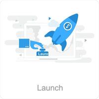 Launch and space icon concept vector