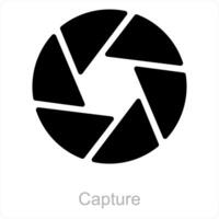 capture and click icon concept vector