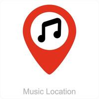 música ubicación y mapa icono concepto vector