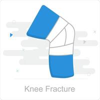 Knee Fracture and pain icon concept vector