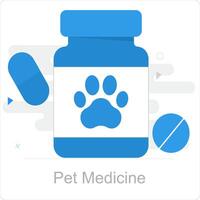 mascota medicina y pata icono concepto vector