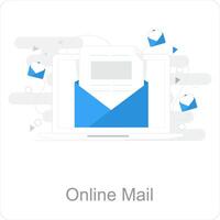 en línea correo y correo electrónico icono concepto vector