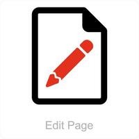 edit page and data icon concept vector