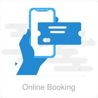 Online Booking and digital icon concept vector