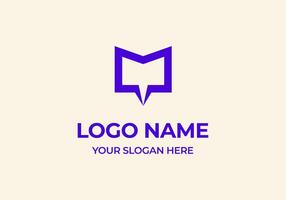 Logo M and Chat Communication, Typography Logo Chatting, Communication Technology, Modern and Minimalist. Editable file vector