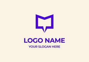 Logo M and Chat Communication, Typography Logo Chatting, Communication Technology, Modern and Minimalist. Editable file vector