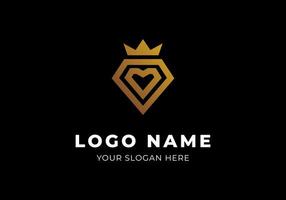 Logo M Crown and Diamond Gold Shape, Elegance Modern Luxury and Minimalist. Editable File vector
