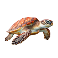 ai généré mer tortue agrafe art png