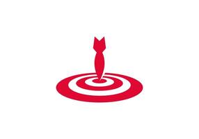 Logo Rocket and Target shape, Minimalist and Modern Logo Template Premium. Editable FIle vector
