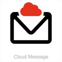 Cloud message and cloud icon concept vector