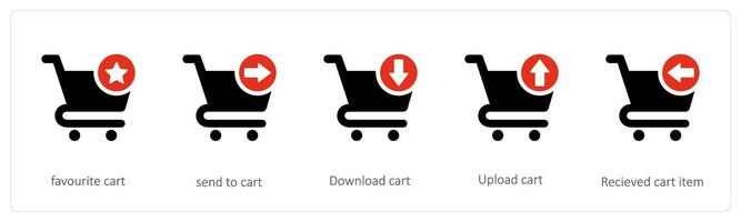 favorite cart and send to cart vector