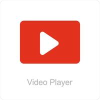 Video Player and video icon concept vector