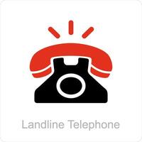 Landline Telephone and phone icon concept vector