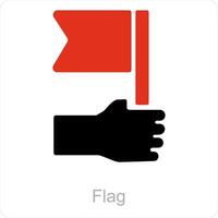 Flag and goal icon concept vector