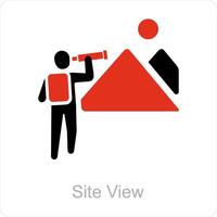 site view and man icon concept vector