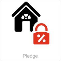pledge and home icon concept vector