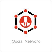 social red y compartir icono concepto vector