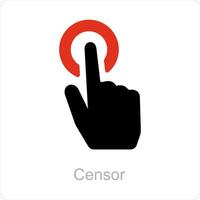 Censor and click icon concept vector