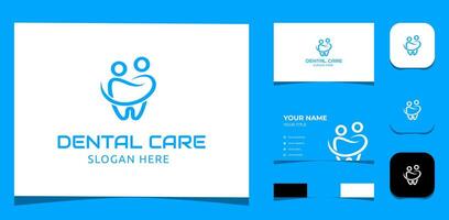 Template Logo Creative Dental, tooth, Family concept. Creative Template with color pallet, visual branding, business card and icon. vector