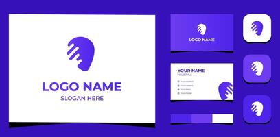 Template Logo Creative Human head, digital, data, technology concept. Creative Template with color pallet, visual branding, business card and icon. vector