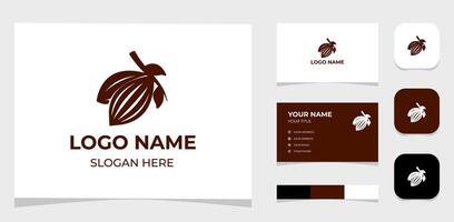 Template Logo Creative Cocoa or chocolate beans concept. Creative Template with color pallet, visual branding, business card and icon. vector