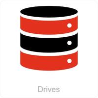 drives and data icon concept vector