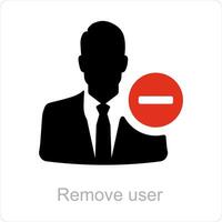 Remove user and profile icon concept vector