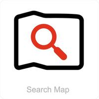 Search Map and find icon concept vector