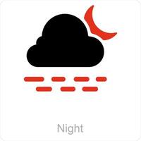 noche y visibilidad icono concepto vector