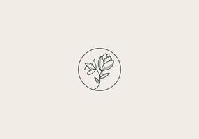 Logo Line Floral Leaf and Botanical. Aesthetic and feminine, simple line and luxury modern. editable color. vector