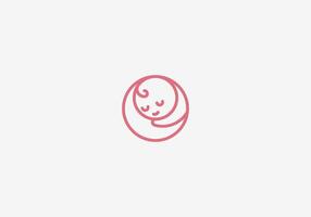 Logo Baby Care, Baby sleep, Mommy. Simple, Minimalist, Fun, Modern and Bold Line. Editable Color vector