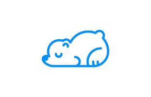 Logo Initial Cloud and Sleeping Bear, Creative logo, Business, start up, Editable color. easy to use. Let's make your design easier. vector