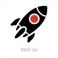 Start Up and launch icon concept vector