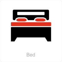bed and home icon concept vector