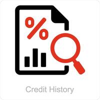 Credit history and credit icon concept vector