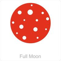 Full Moon and night icon concept vector