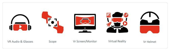 VR Audio and Glasses and scope vector