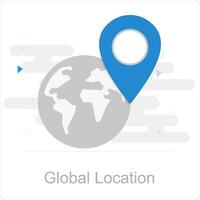 Global Location and earth icon concept vector