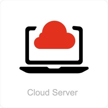 nube servidor y informática icono concepto vector
