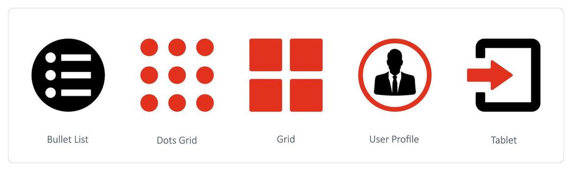 bullet list and dots grid vector