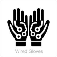 Wired Gloves and technology icon concept vector