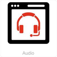 Audio and education icon concept vector